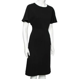 Valentino Black Crepe Short Sleeve Dress